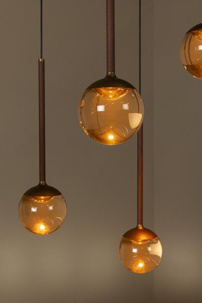 Lucide CALINA - Pendant light - LED Dim. - CCT - 12x7W 2200K/3300K - With replaceable LED module - Coffee - Premium